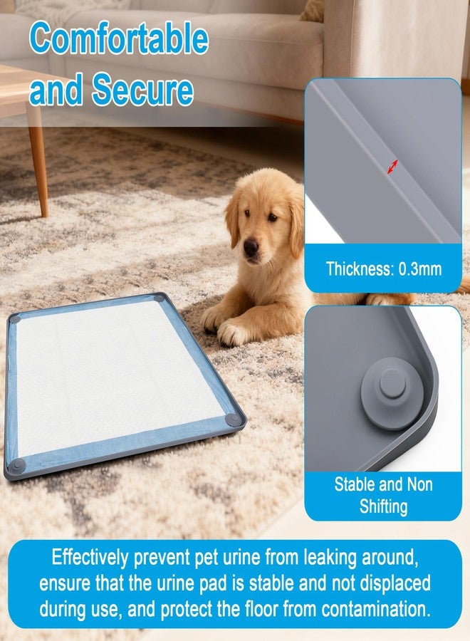 Catcan Dog Pee Pad Holder Tray for Dog Training Pads Silicone Non Slip Pad Holder, 24 x 24In with 40P Disposable Urine Pads and 2 Hooks - Image 3